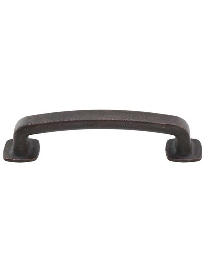 Belcastel Flat-Bottom Cabinet Pull - 3 3/4 inch Center-to-Center in Distressed Oil Rubbed Bronze.